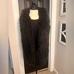 Cabi Chic Black Faux Fur Vest | Mob Wife Vest